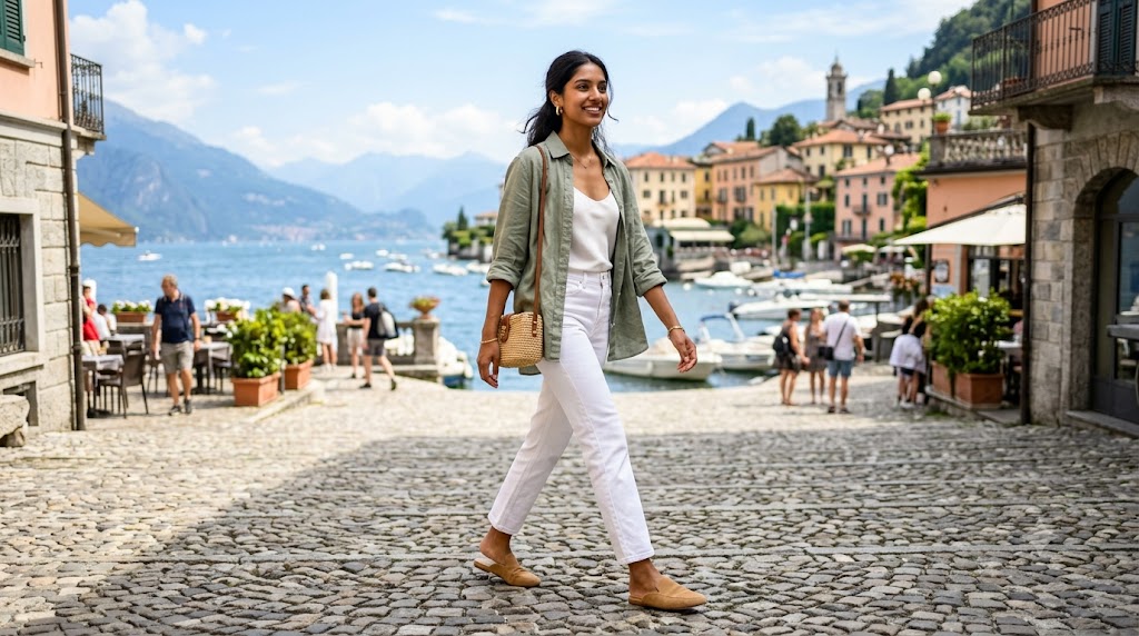 Sage Linen Button-Down & White Denim Edit